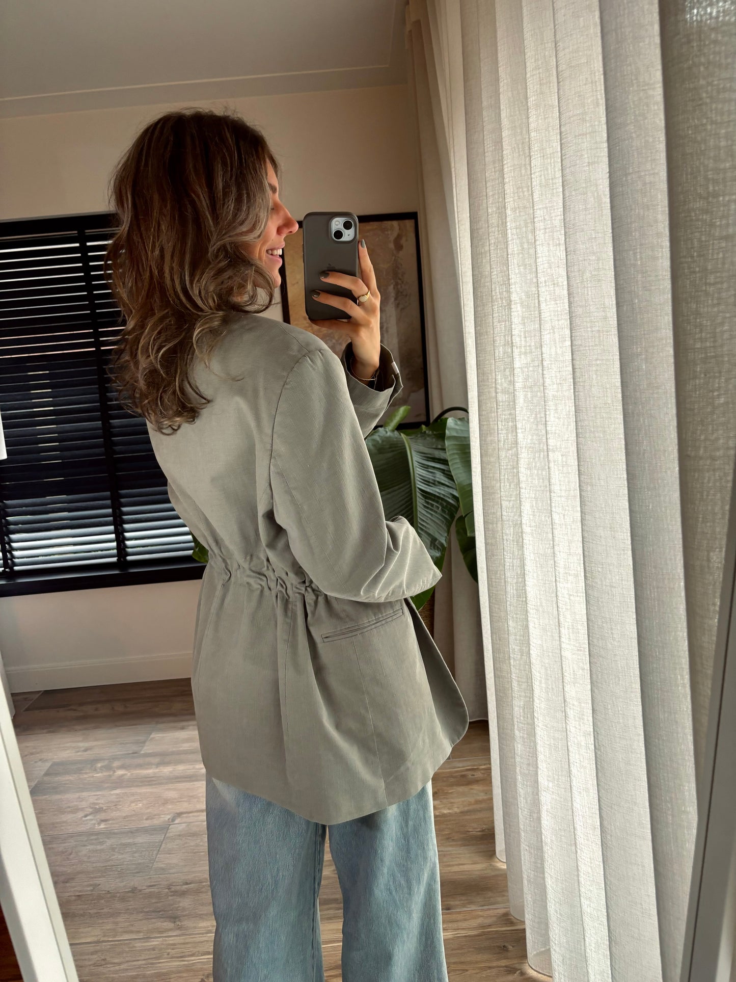 JANNI Blazer - Light Grey / Brown